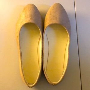 Beige suede ballet flats